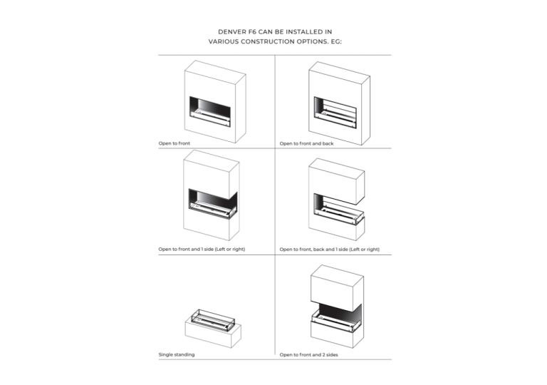 Decoflame - F Burner - Installation Options